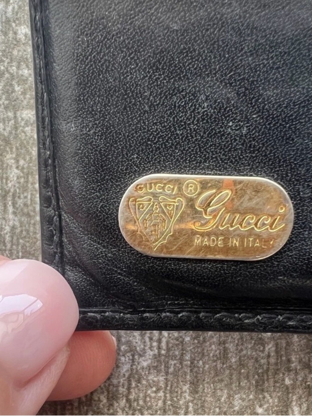 Gucci Navy and Beige Canvas Wallet with Gold GG Snap - Picture 3 of 10